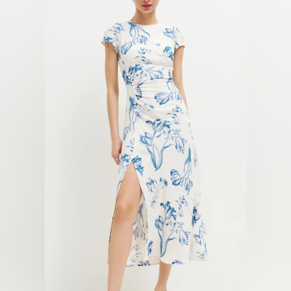 Reformation Frasier Dress in the pattern Lisse